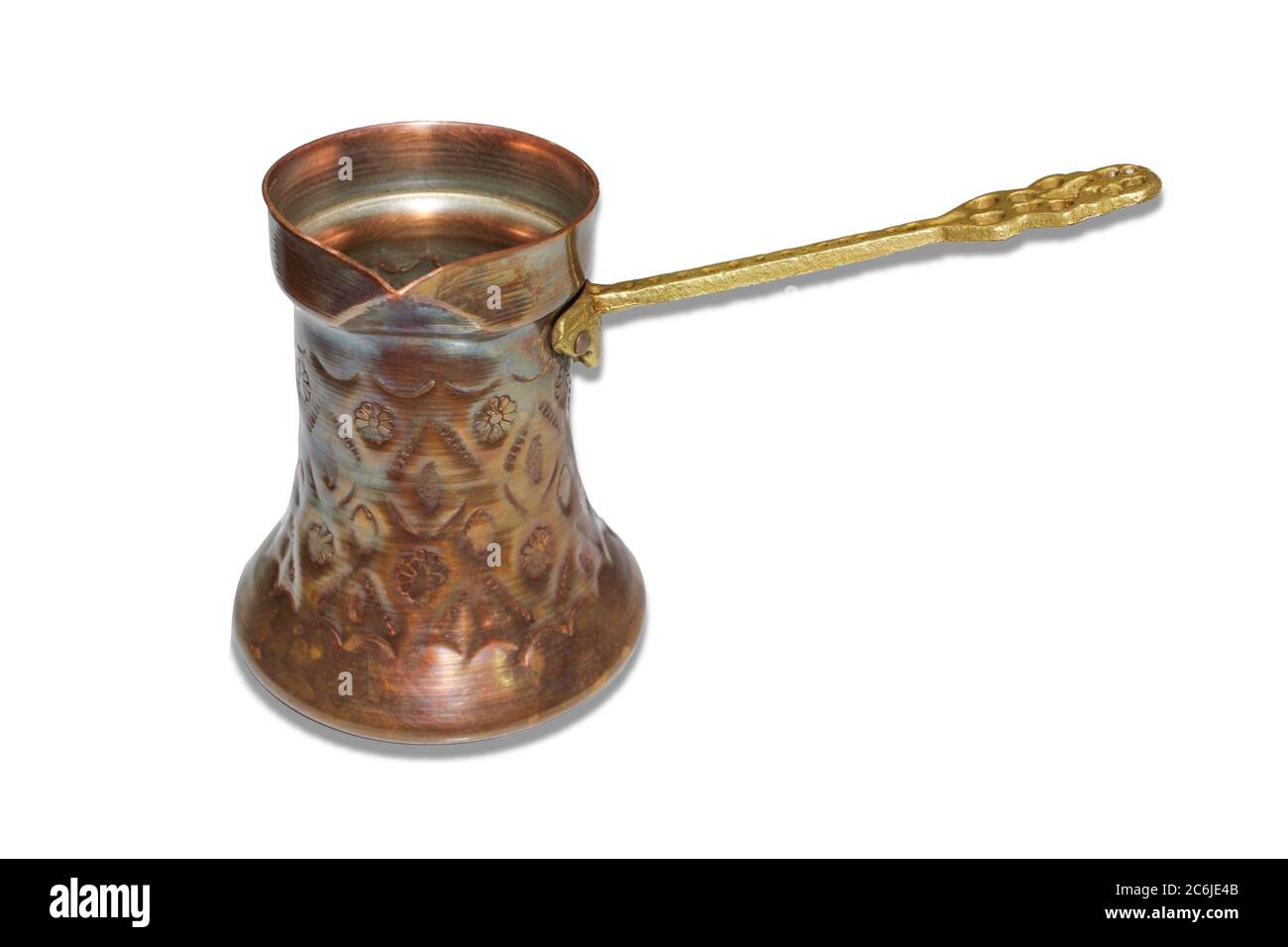 Turkish/arabic coffee pot isolated on white background. Cezva/ibrik