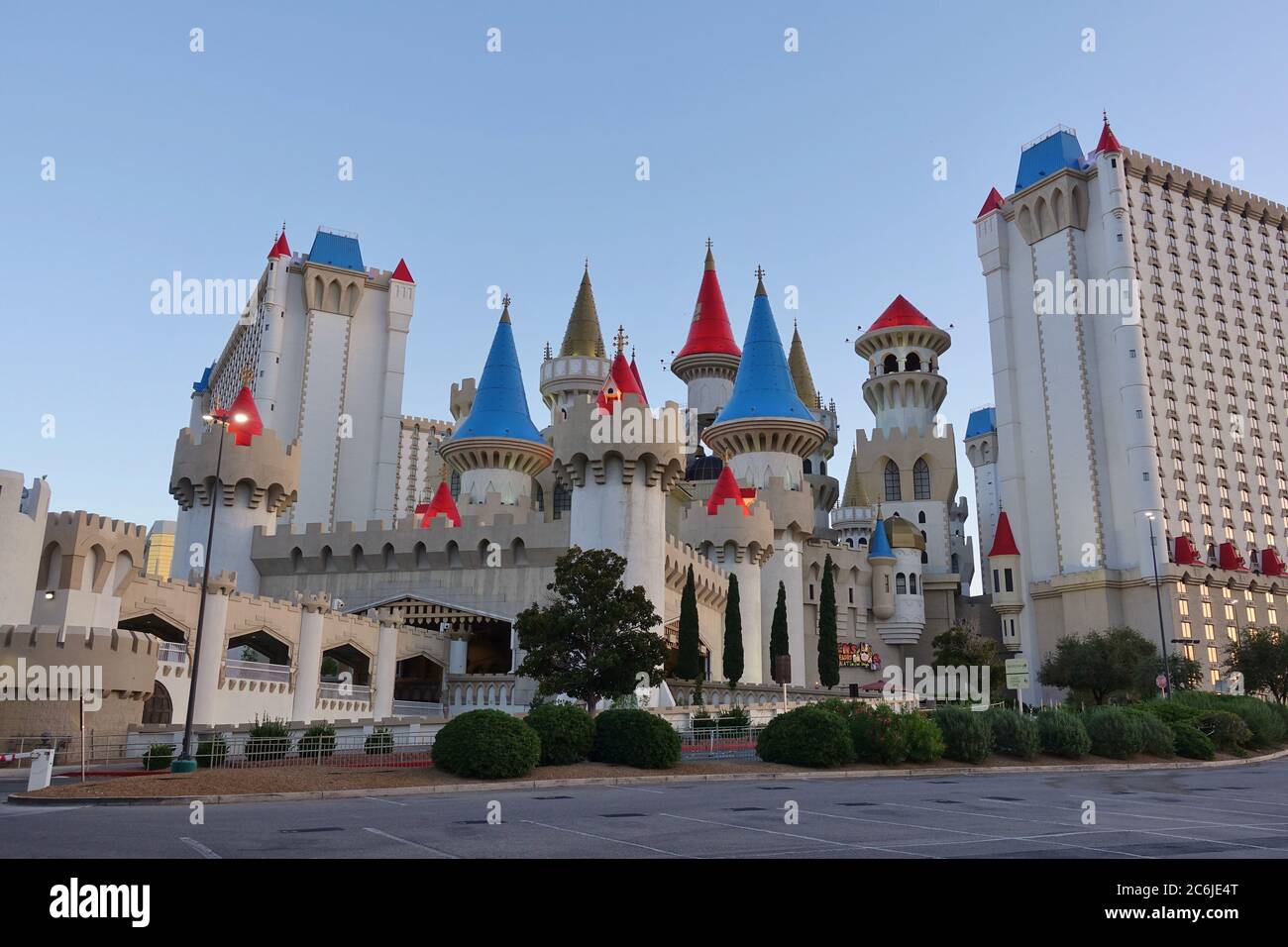 LAS VEGAS, NV -6 JUN 2020- View of the Excalibur Hotel and Casino, shaped  like a medieval castle, located on the Strip in downtown Las Vegas, United  S Stock Photo - Alamy