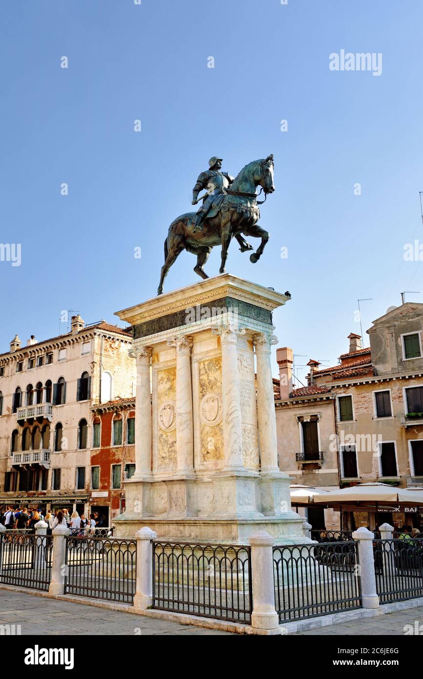 VENIVE SEP 25, 2014 The equestrian statue (1488) of Bartolomeo