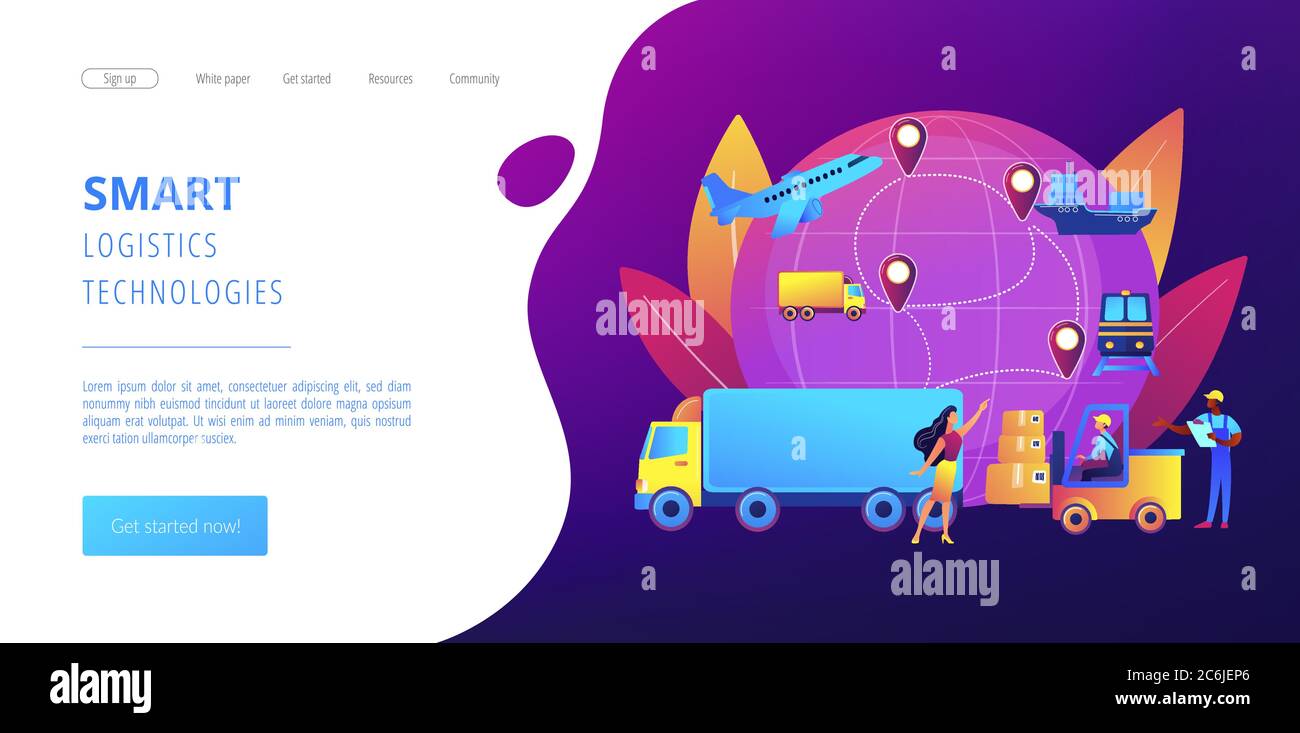 Business logistics concept landing page Stock Vector Image & Art - Alamy