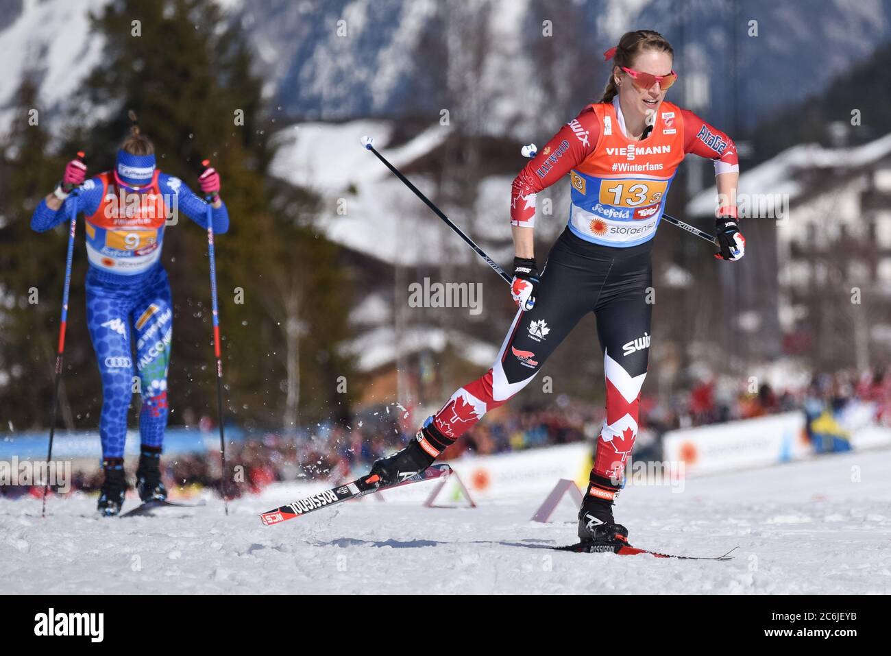 Canada's Cendrine Browne, women's relay, at the Nordic World Championships, Seefeld, Austria, 2019. Stock Photo