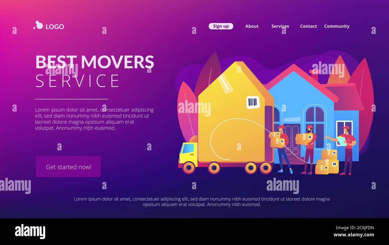 Moving house services concept landing page Stock Vector Image & Art Alamy