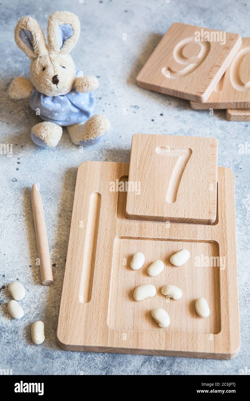 Wooden counting and writing trays - learning resource for educating ...