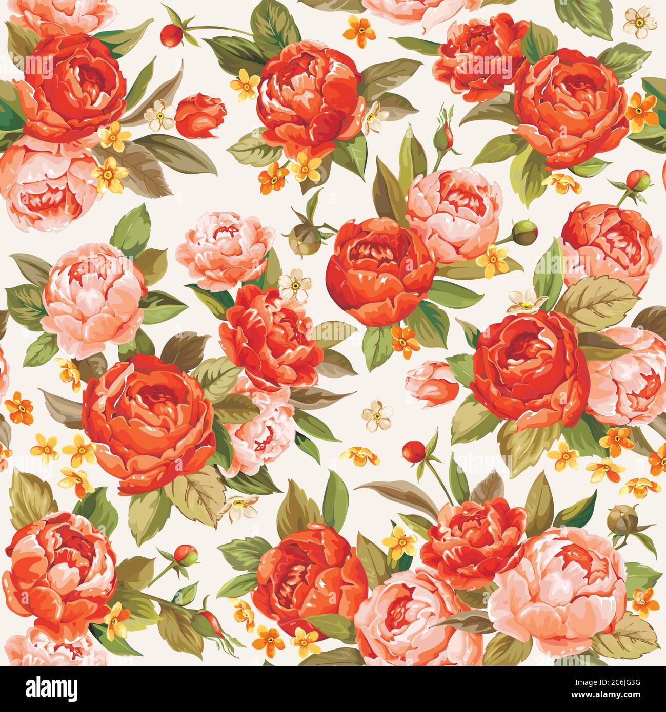 Floral pattern seamless vector background. Vector garden realistic vector illustration with flower. Stock Vector