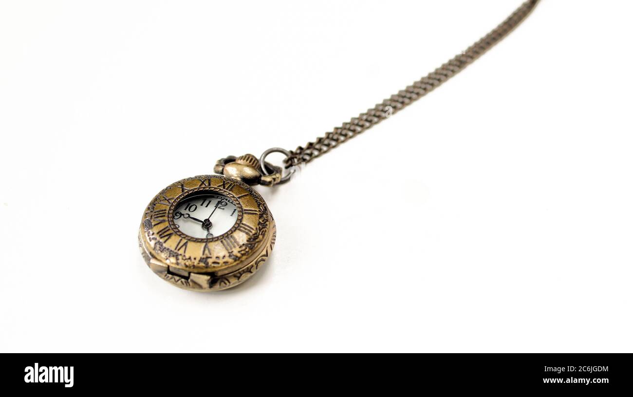 Vintage shop clock necklace
