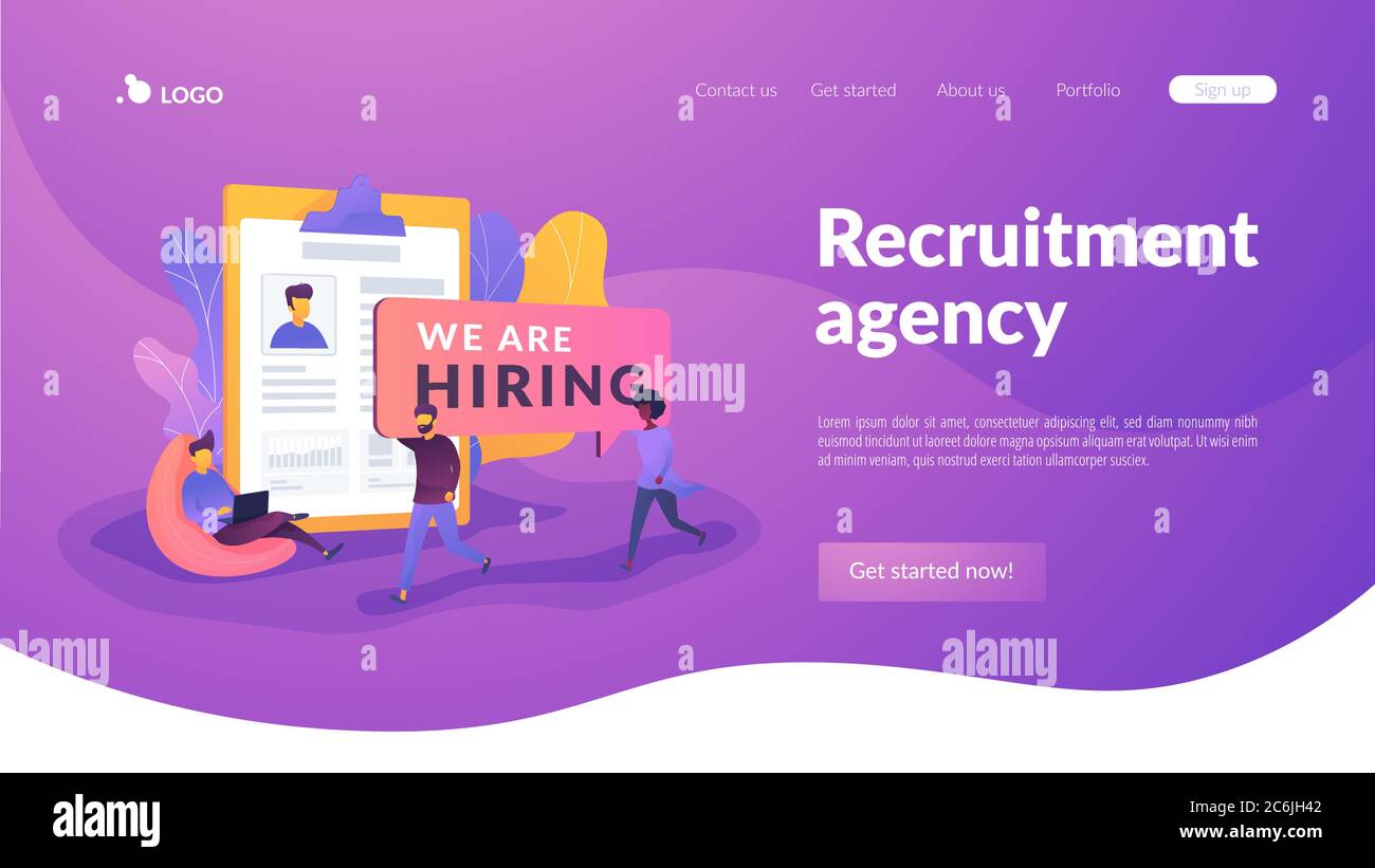 Recruitment agency landing page template Stock Vector Image & Art