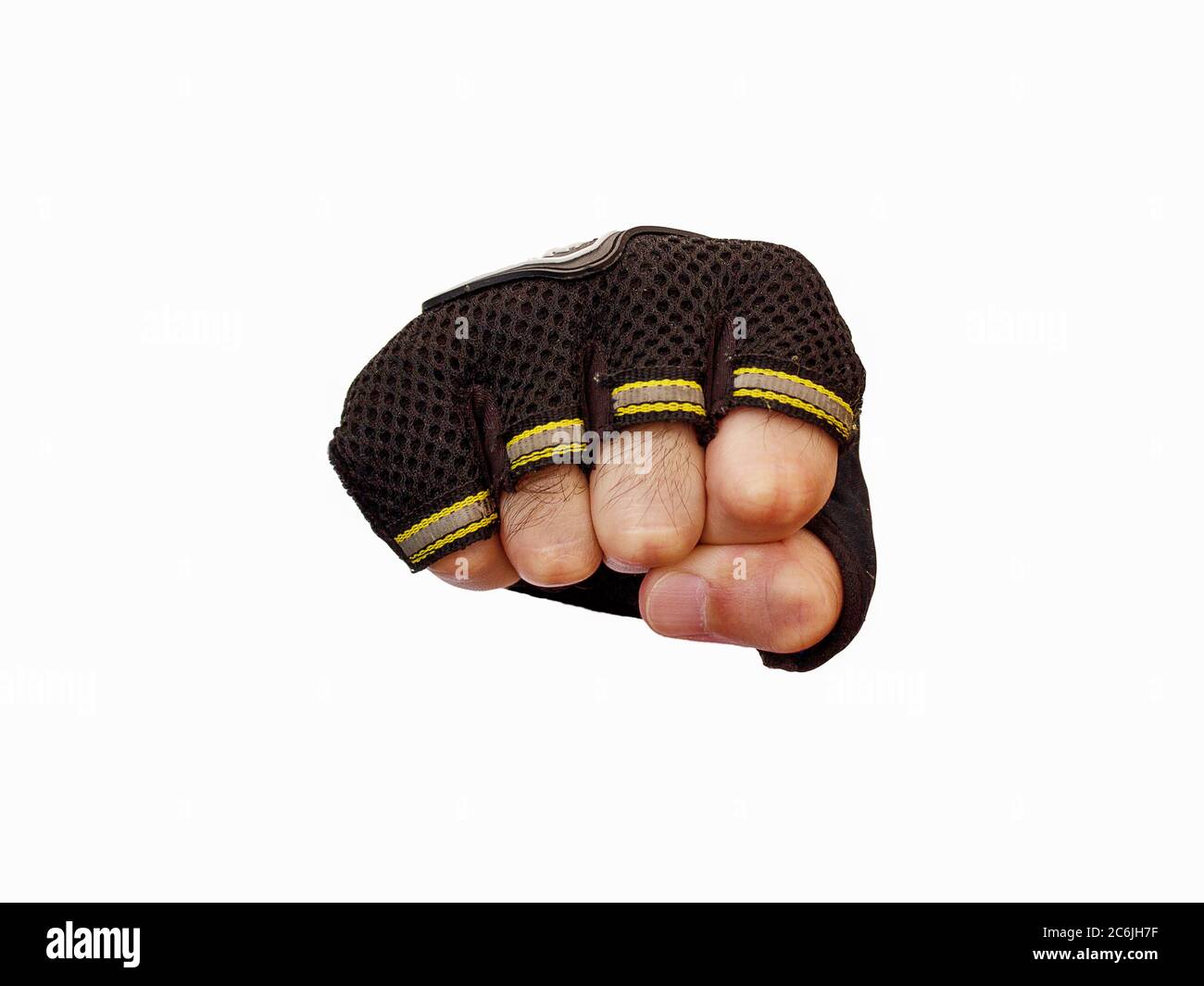 Man's hand clenched in fist isolated on white Stock Photo Alamy