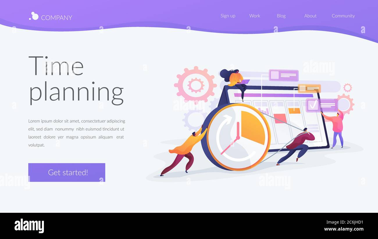 Time management landing page hi res stock photography and images Alamy