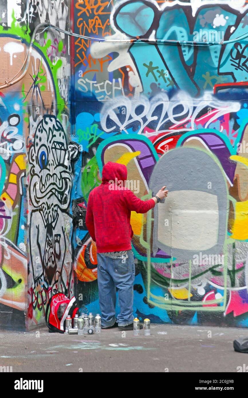 London, United Kingdom January 26, 2013 Young Graffiti Artist