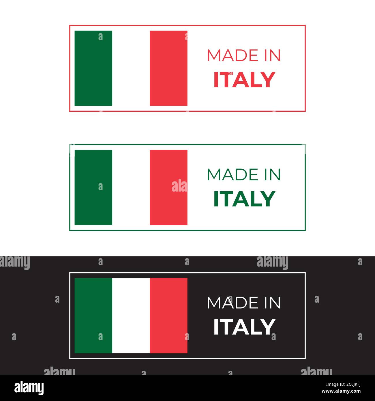 Made in Italy product label vector illustration design with banner  background element based on Italian country red and green national flag  Stock Vector Image & Art - Alamy
