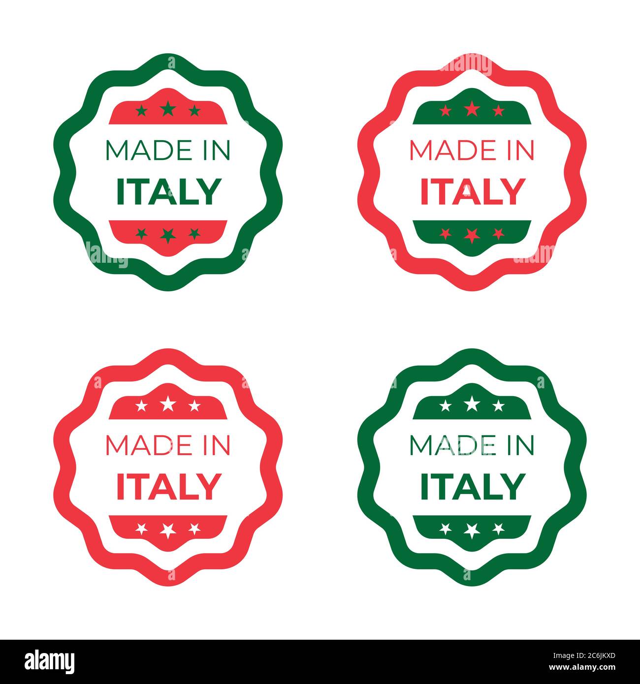 Made in Italy sign, label and emblem Vector Illustration stock