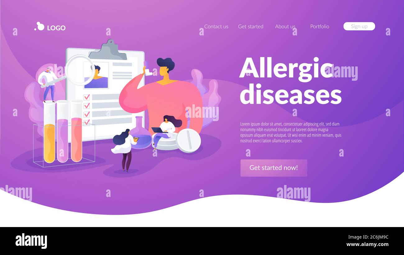 Allergic diseases landing page concept Stock Vector Image & Art - Alamy