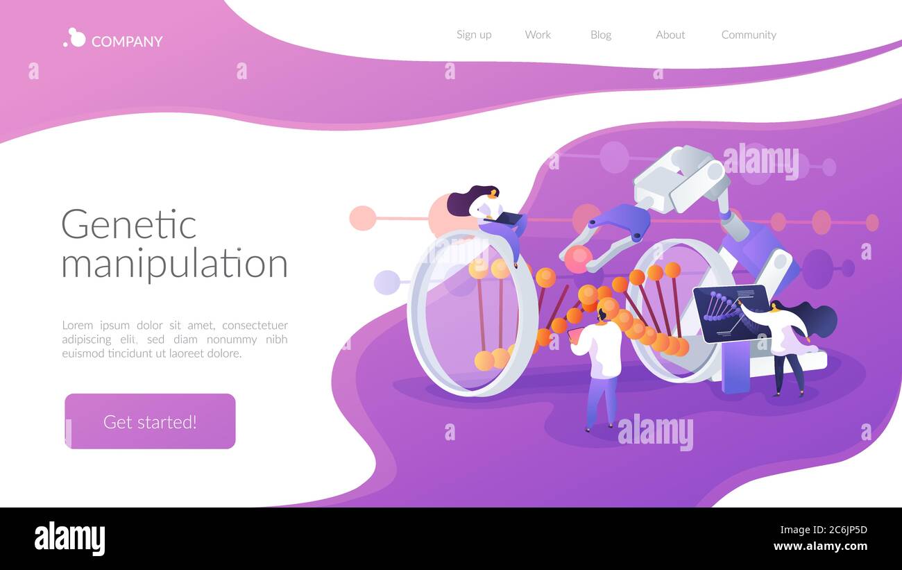 Genetic engineering landing page concept Stock Vector Image & Art - Alamy