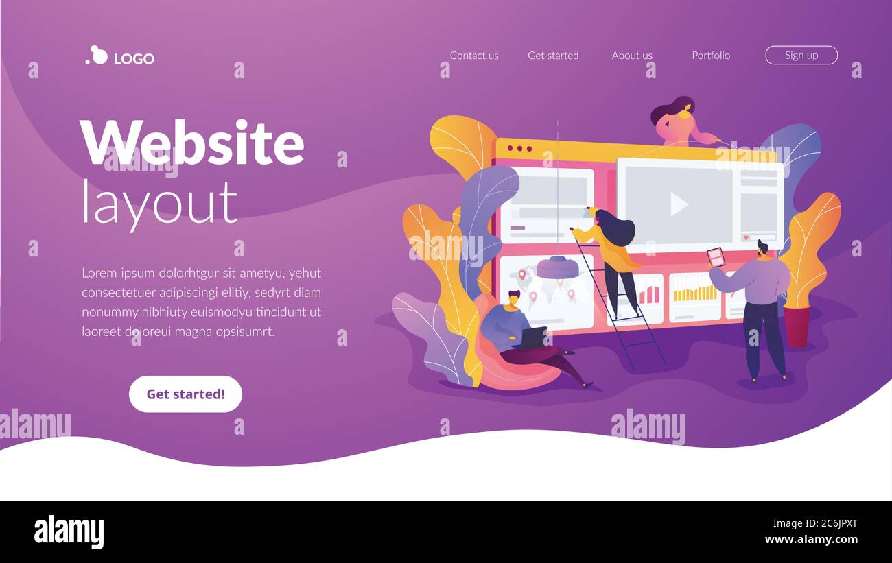 WEB development landing page template Stock Vector Image & Art - Alamy