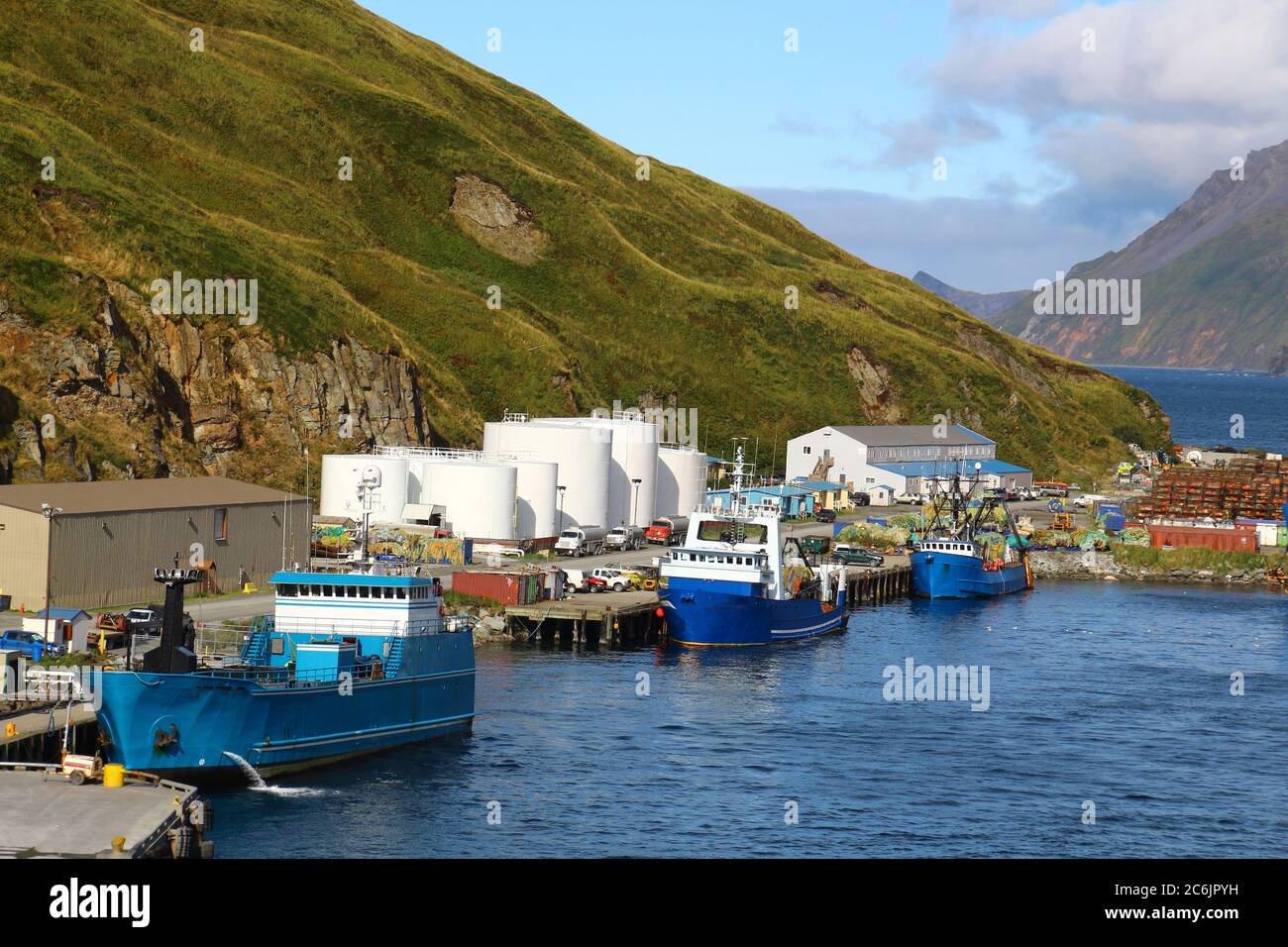 Dutch Harbor, Unalaska, Alaska, Aleutian Islands, United States Stock Photo
