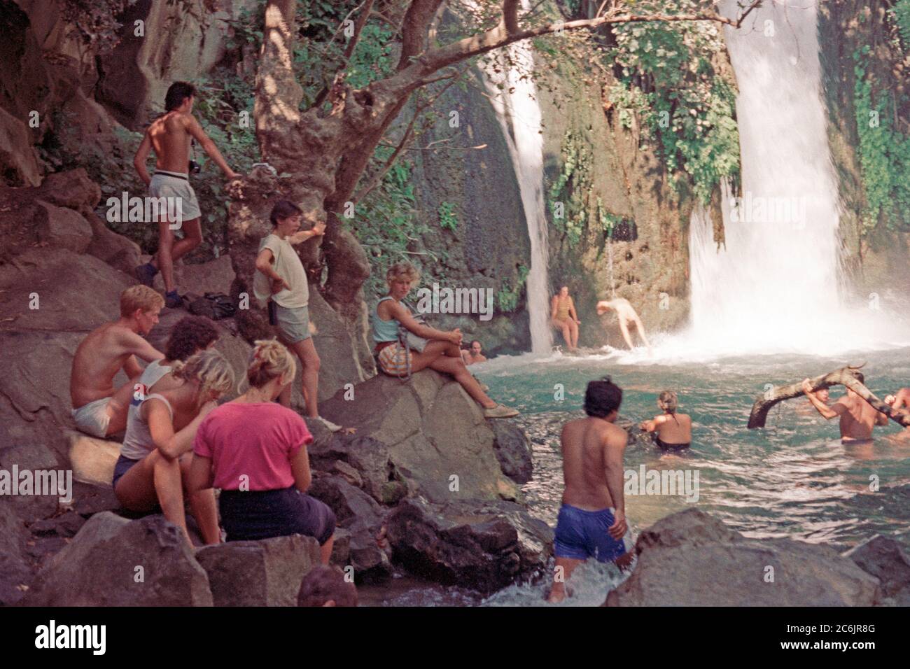 Banias Waterfalls, August 1984, Syria, occupied by Israel Stock Photo