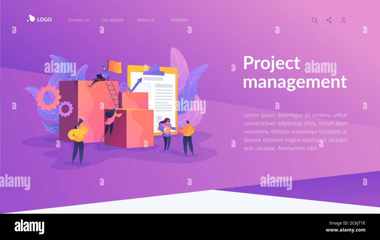 Project management landing page template Stock Vector Image & Art Alamy