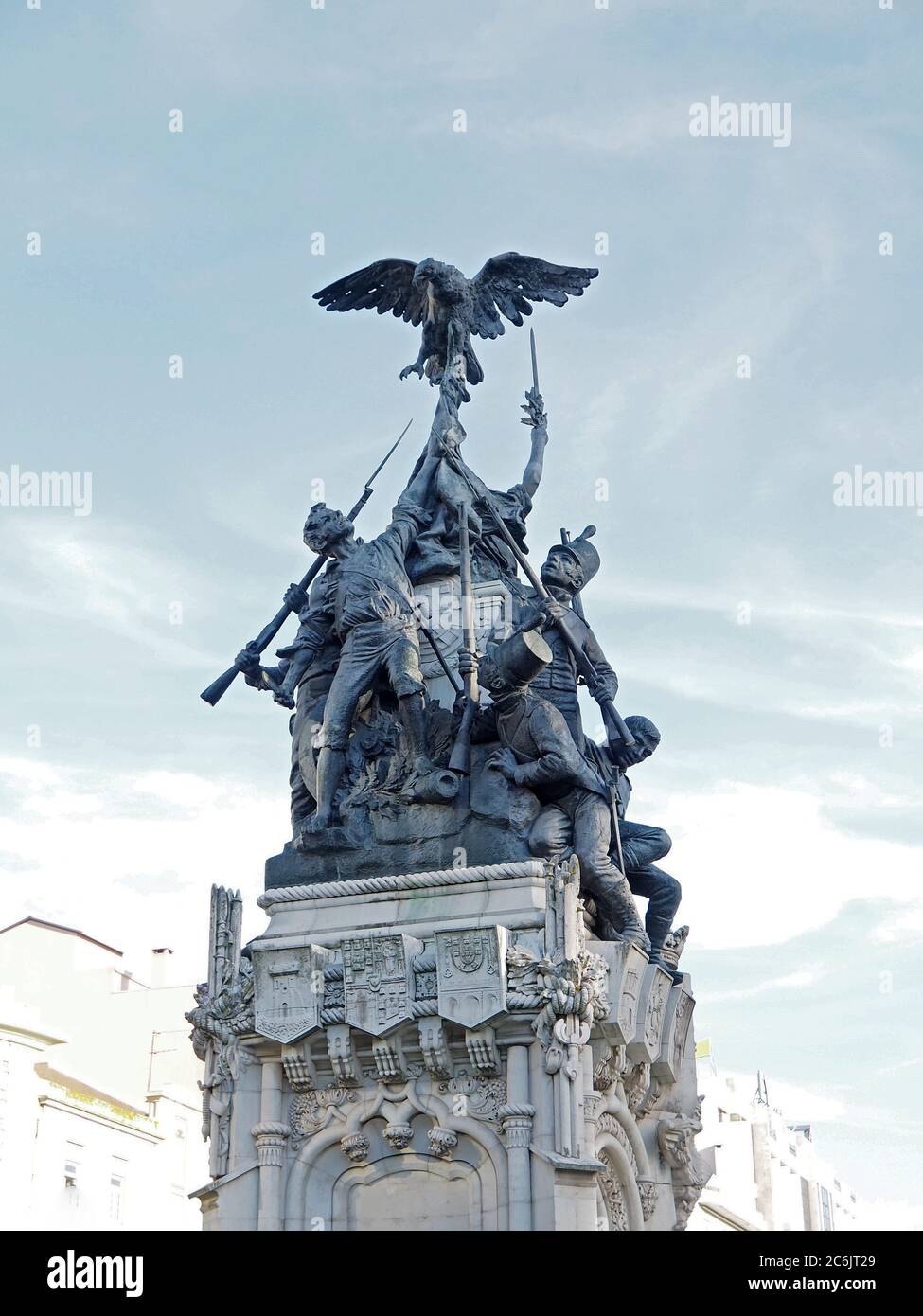Sculpture with an eagle in Lisbon in Portugal Stock Photo