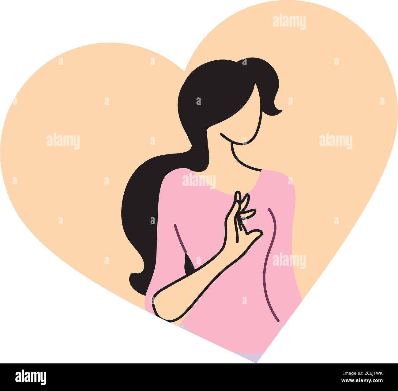 pretty and in love young woman vector illustration desing Stock Vector ...