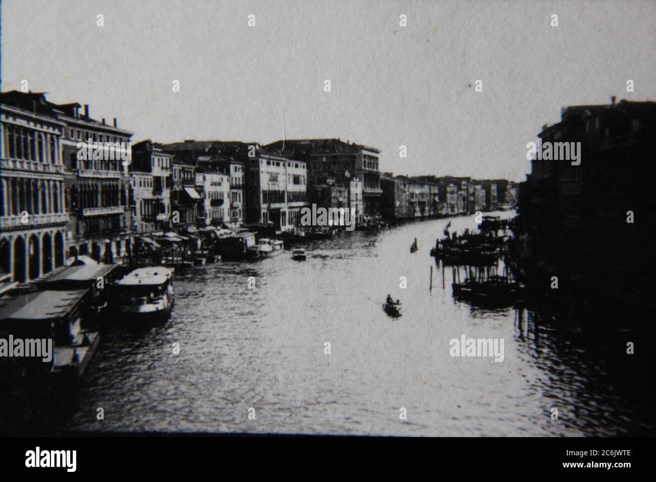 Fine 70s vintage black and white lifestyle photography in Venice, Italy, the Queen of the Adriatic, La Serenissima, The Floating City, La Dominante. Stock Photo