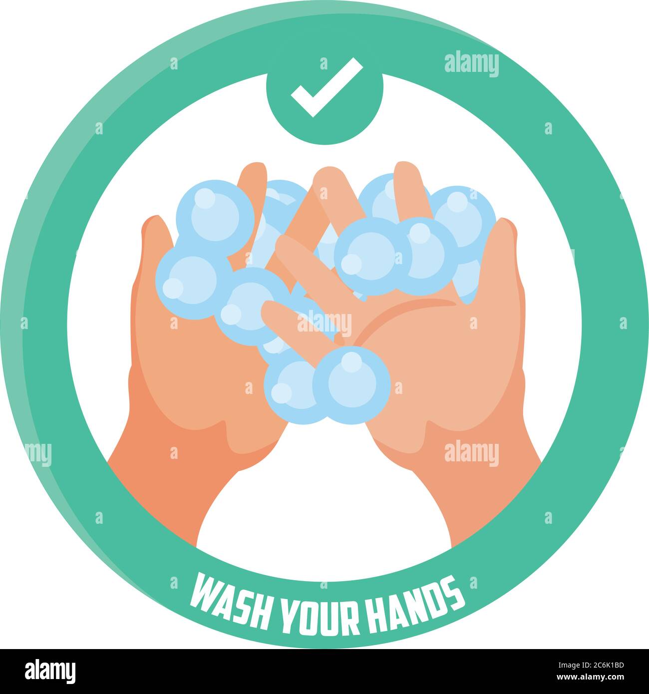 wash your hands, warning sign vector illustration design Stock Vector