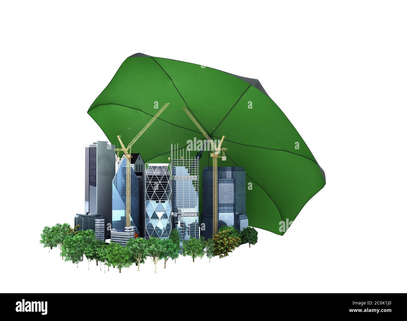 Modern risk management concept in construction industry 3d render on ...