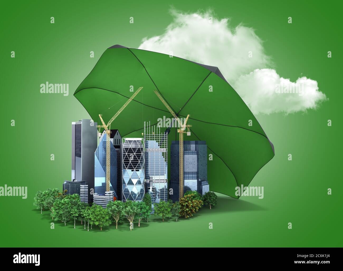 View of Modern risk management concept in construction industry 3d render on ...