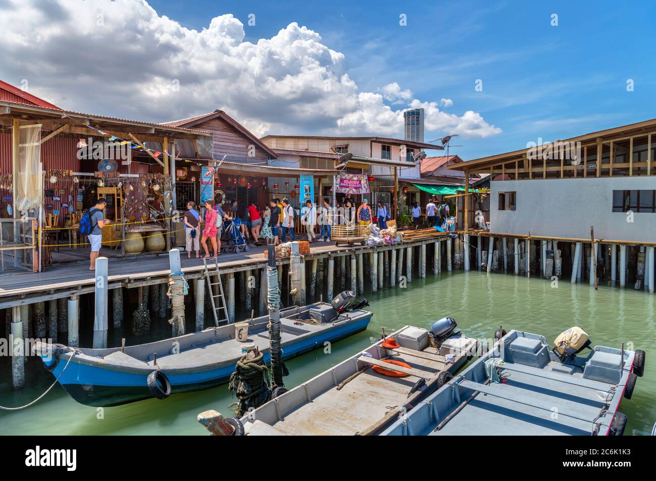 Chew Jetty, one of the Chinese Clan Jetties, Weld Quay, George Town, Penang, Malaysia Stock Photo