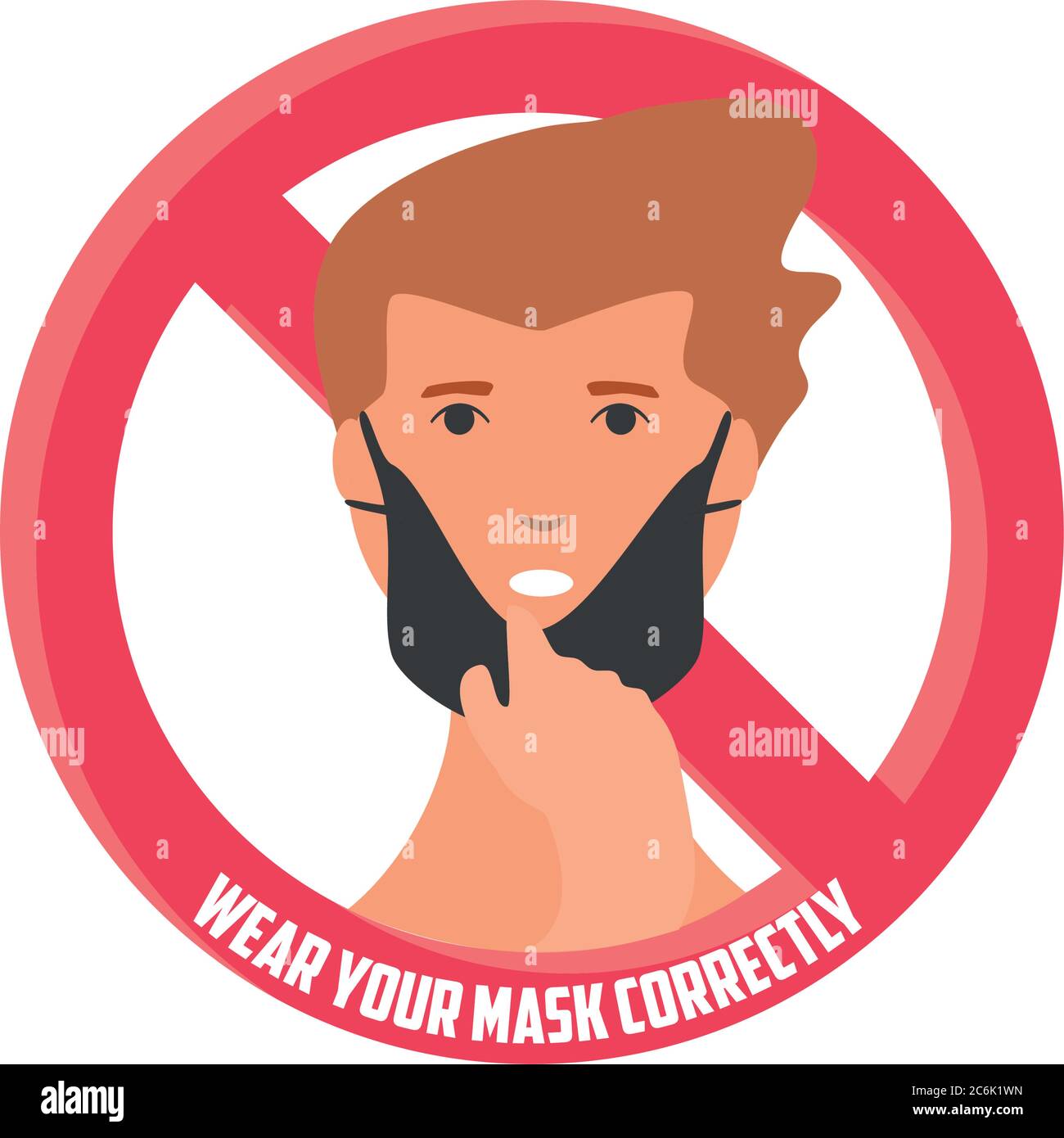 wear your mask correctly, right way to wear a mask vector illustration design Stock Vector Image