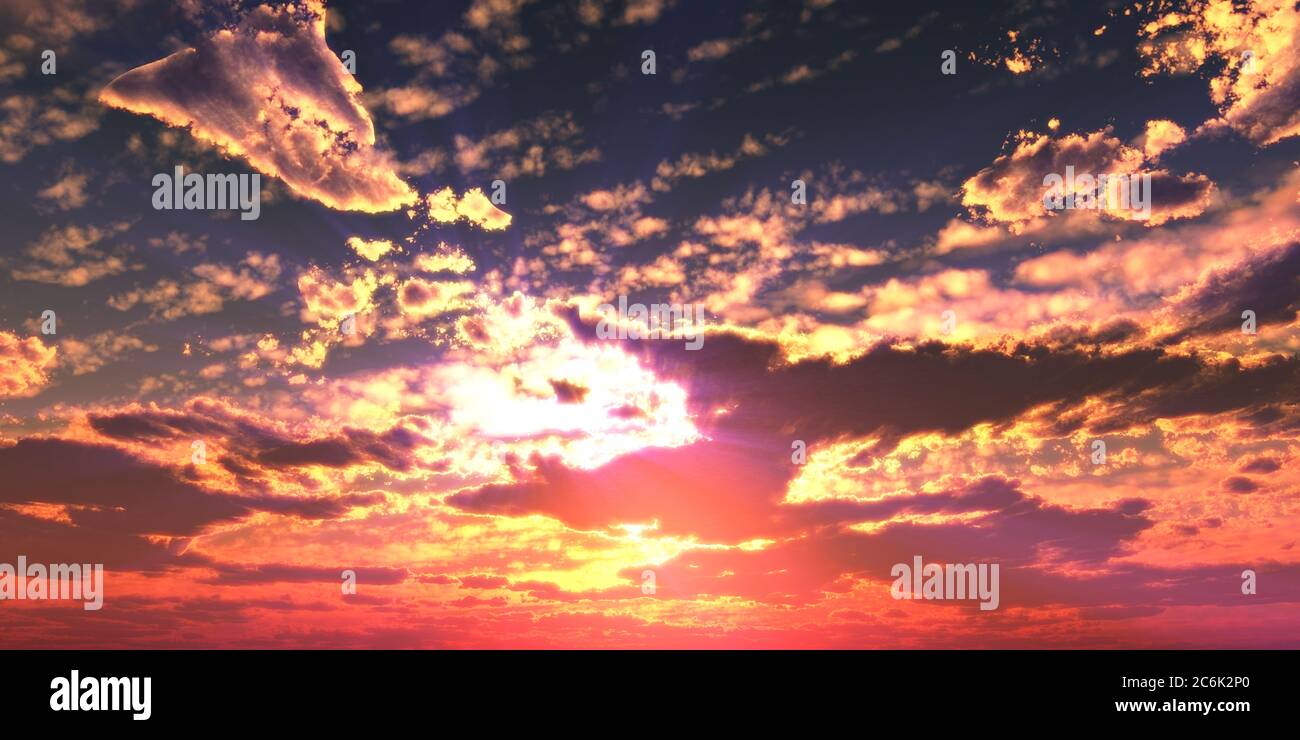 Sun Rise Effects Sunset / sunrise with clouds, light rays and other atmospheric effect ...