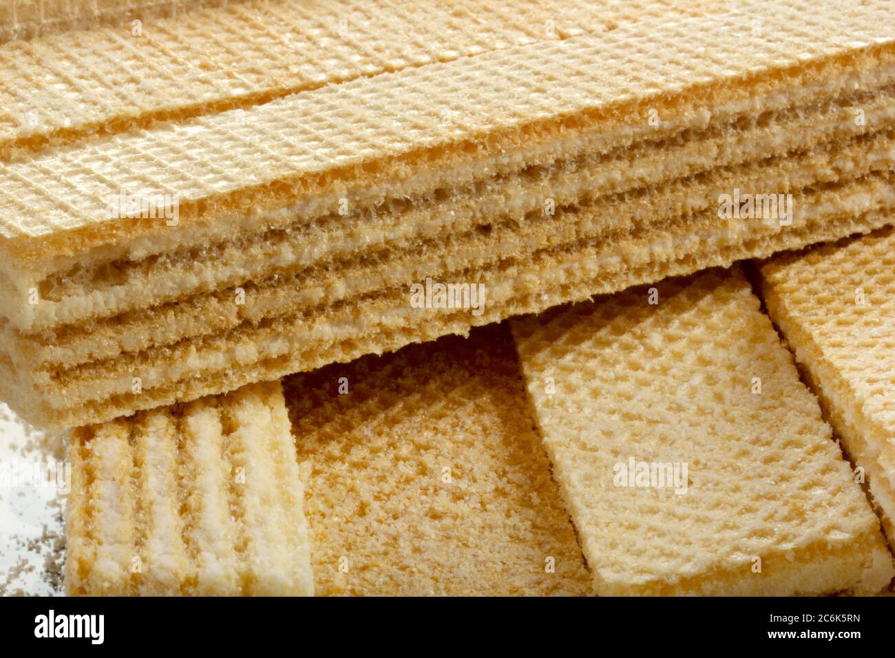 Rectangle shape wafer biscuit. Food background Stock Photo - Alamy