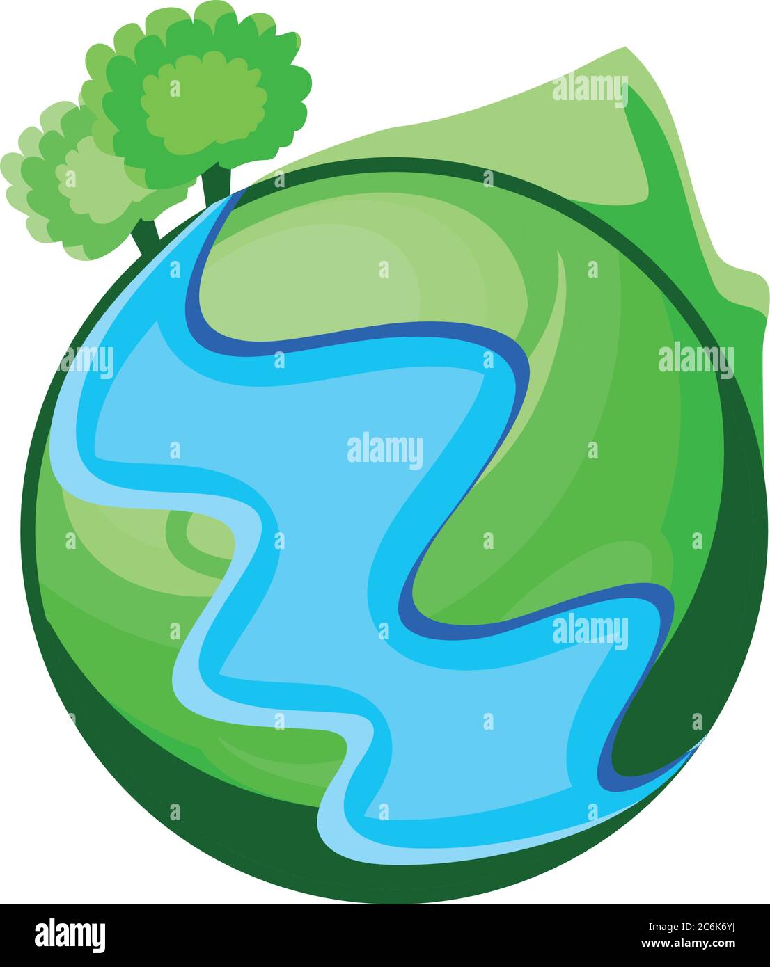 green planet earth on white background vector illustration design Stock Vector