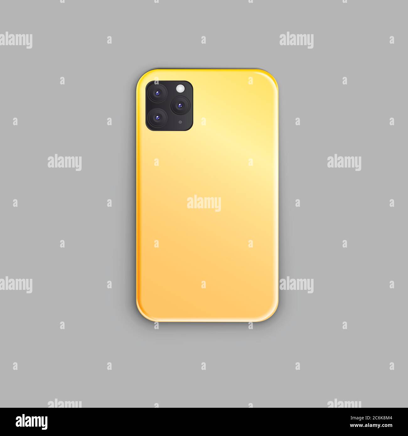 Golden gradient print smartphone case design Stock Vector