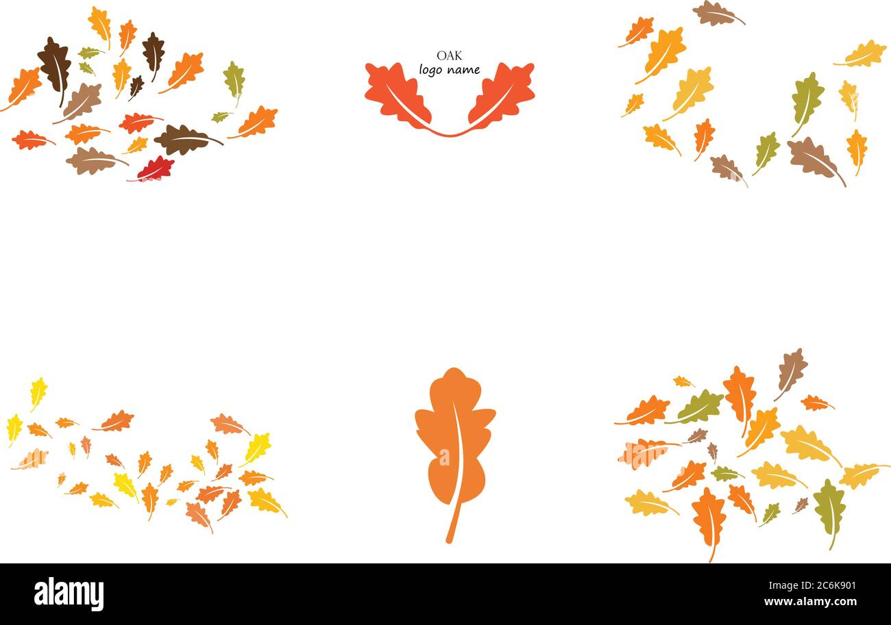 oak leaf background logo vector design template Stock Vector Image ...