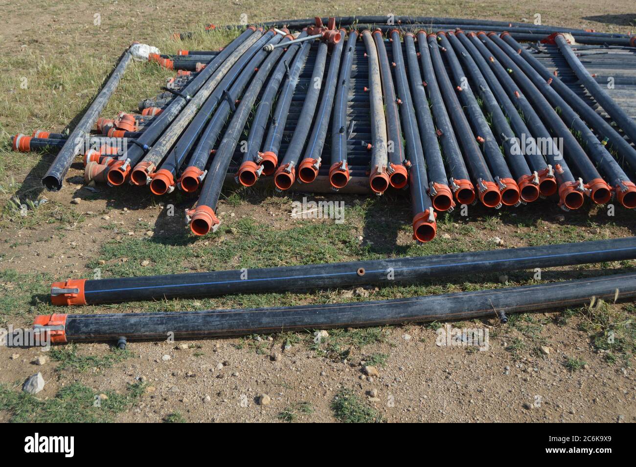 irrigation pipes for agricultural tools and equipment Stock Photo Alamy