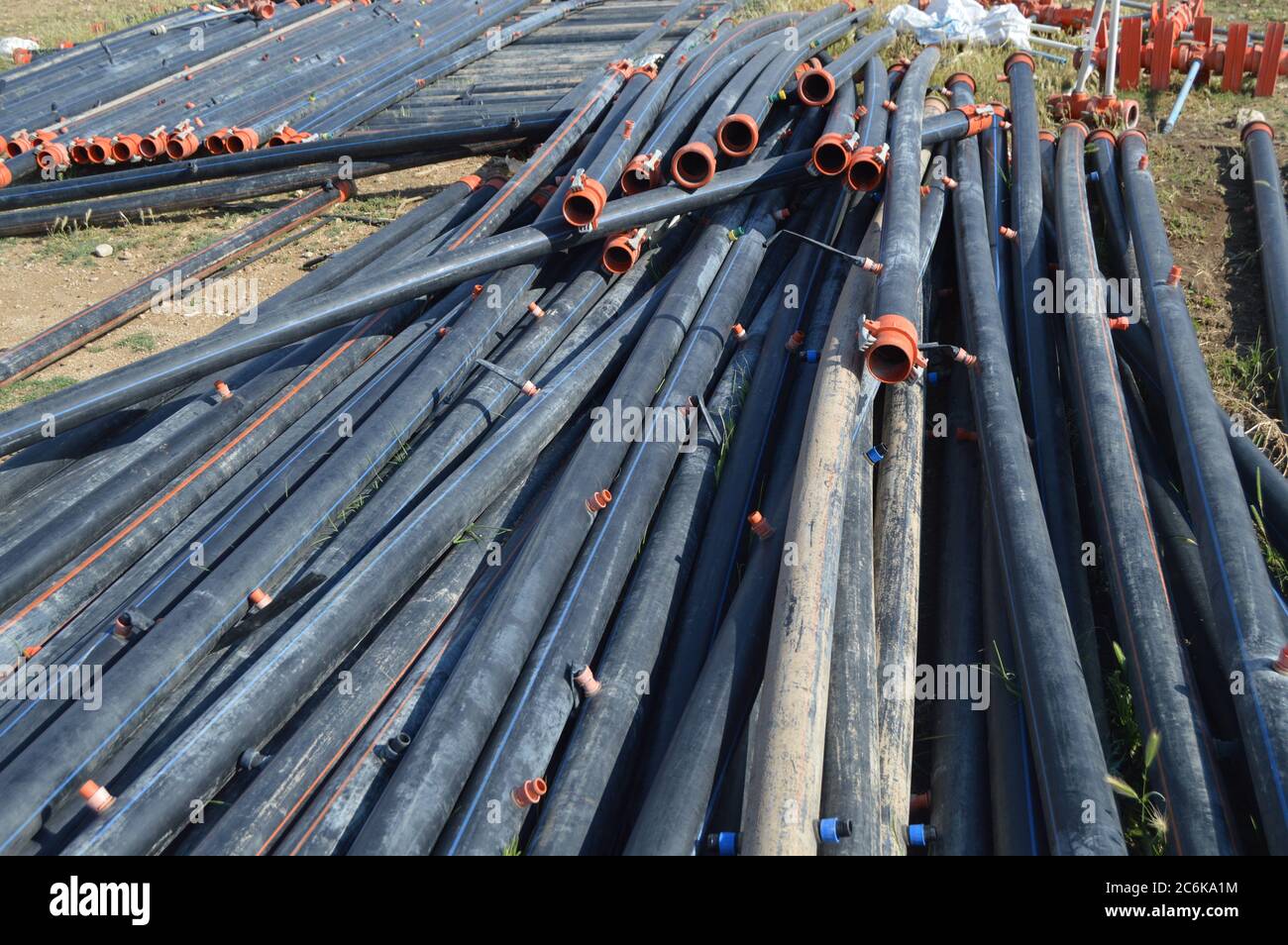 irrigation pipes for agricultural tools and equipment Stock Photo Alamy