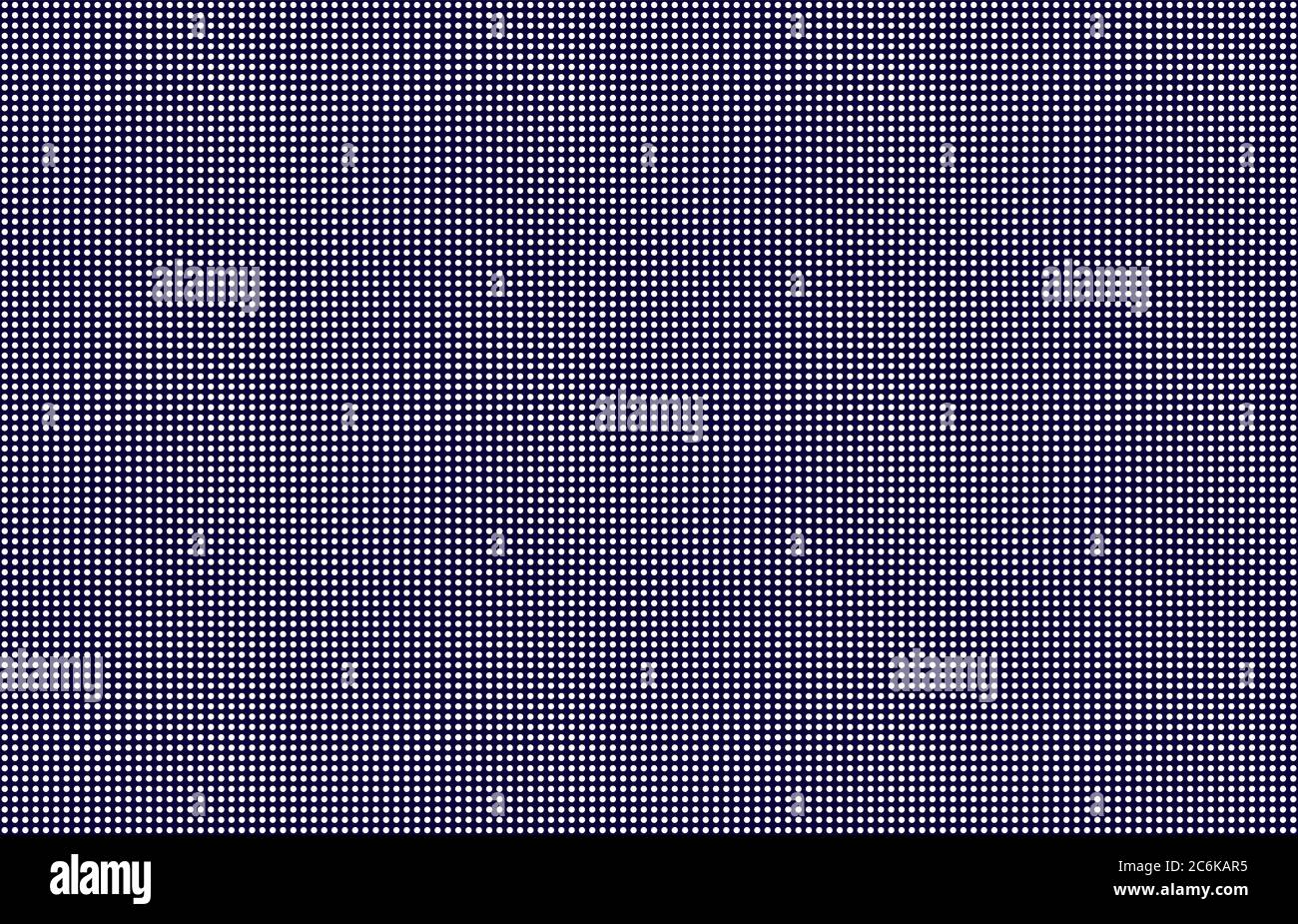 LED screen background, white monitor dots. Close-up of the macrotexture of the display. Stock Vector