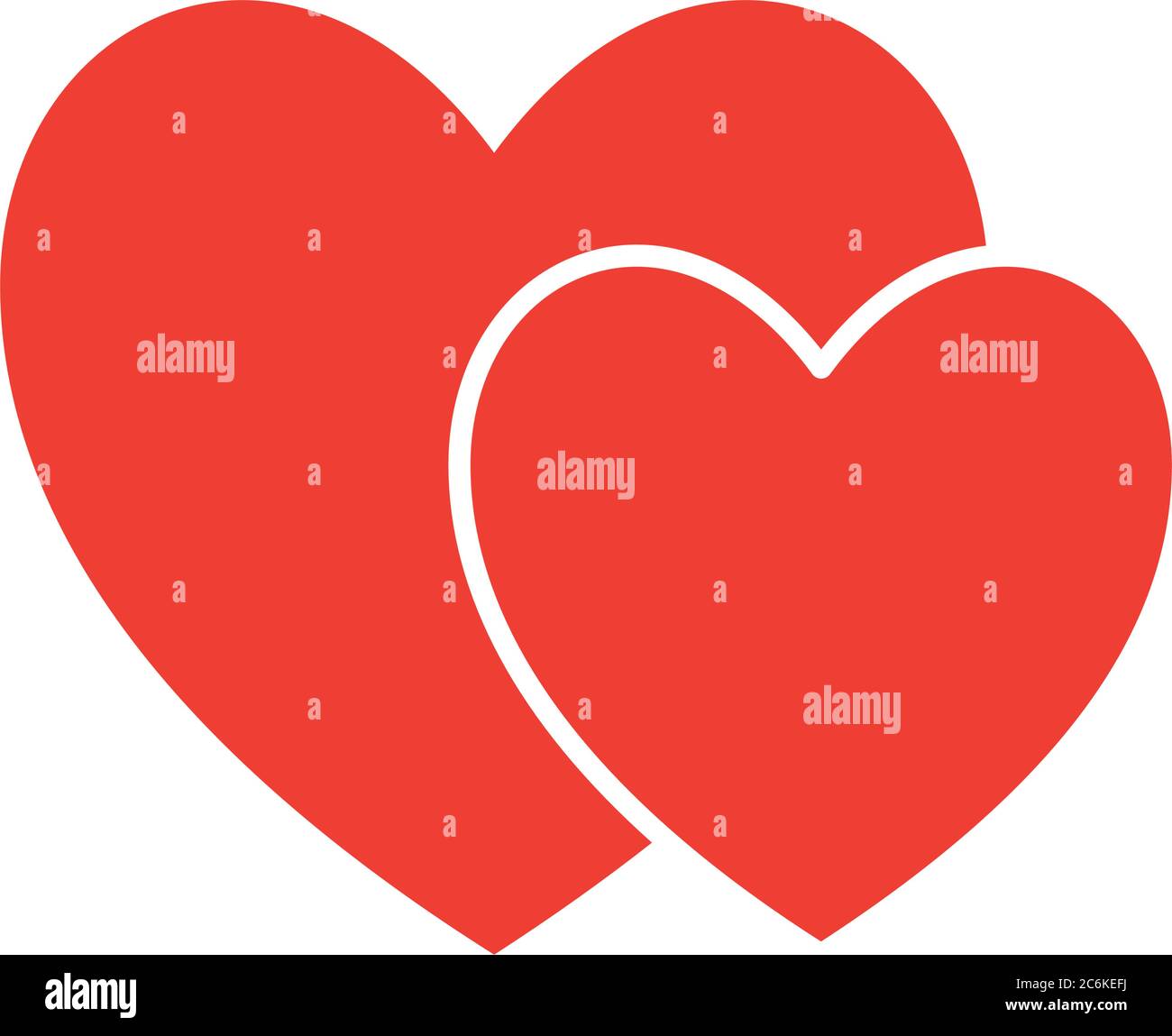 hearts flat style icon design of love passion and romantic theme Vector ...