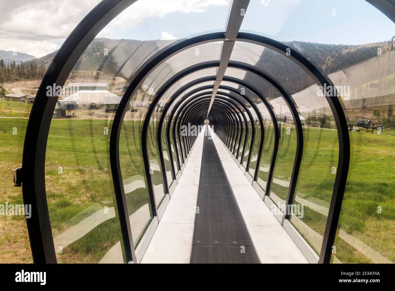 Summer view of The Magic Carpet ski lift for beginners; Monarch