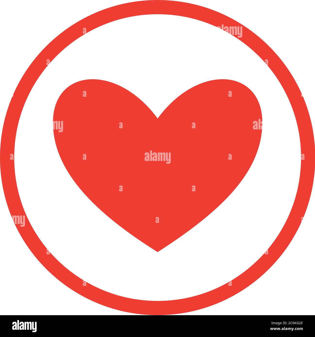 heart inside circle flat style icon design of love passion and romantic ...