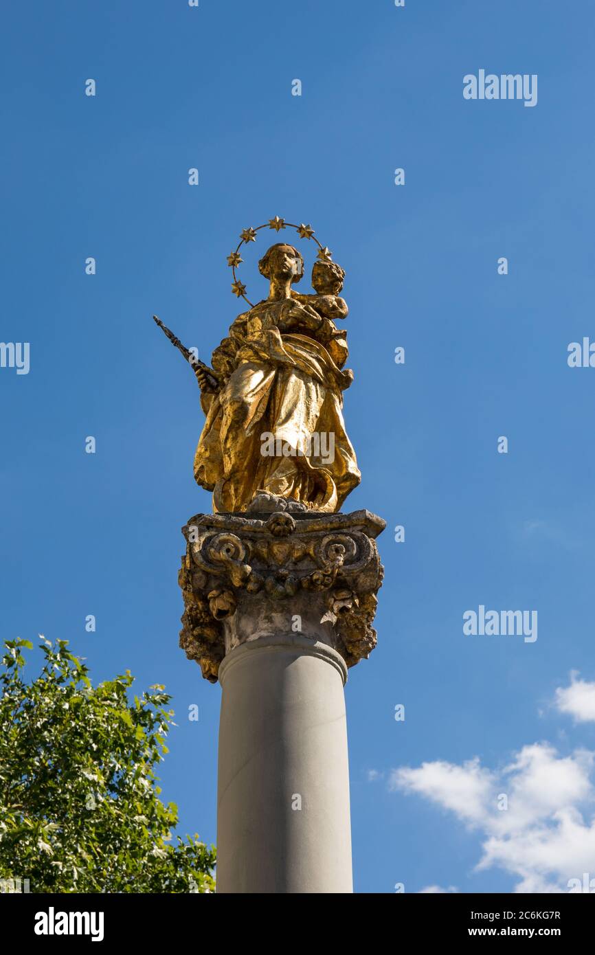 Statue of Mary with Jesus, Ptuj, Slovenia Stock Photo