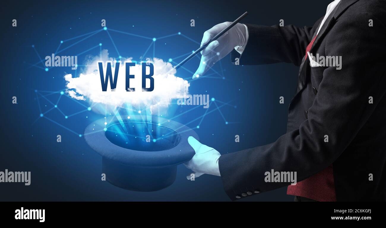 Magician Is Showing Magic Trick With WEB Abbreviation Modern Tech magician-is-showing-magic-trick-with-web-abbreviation-modern-tech