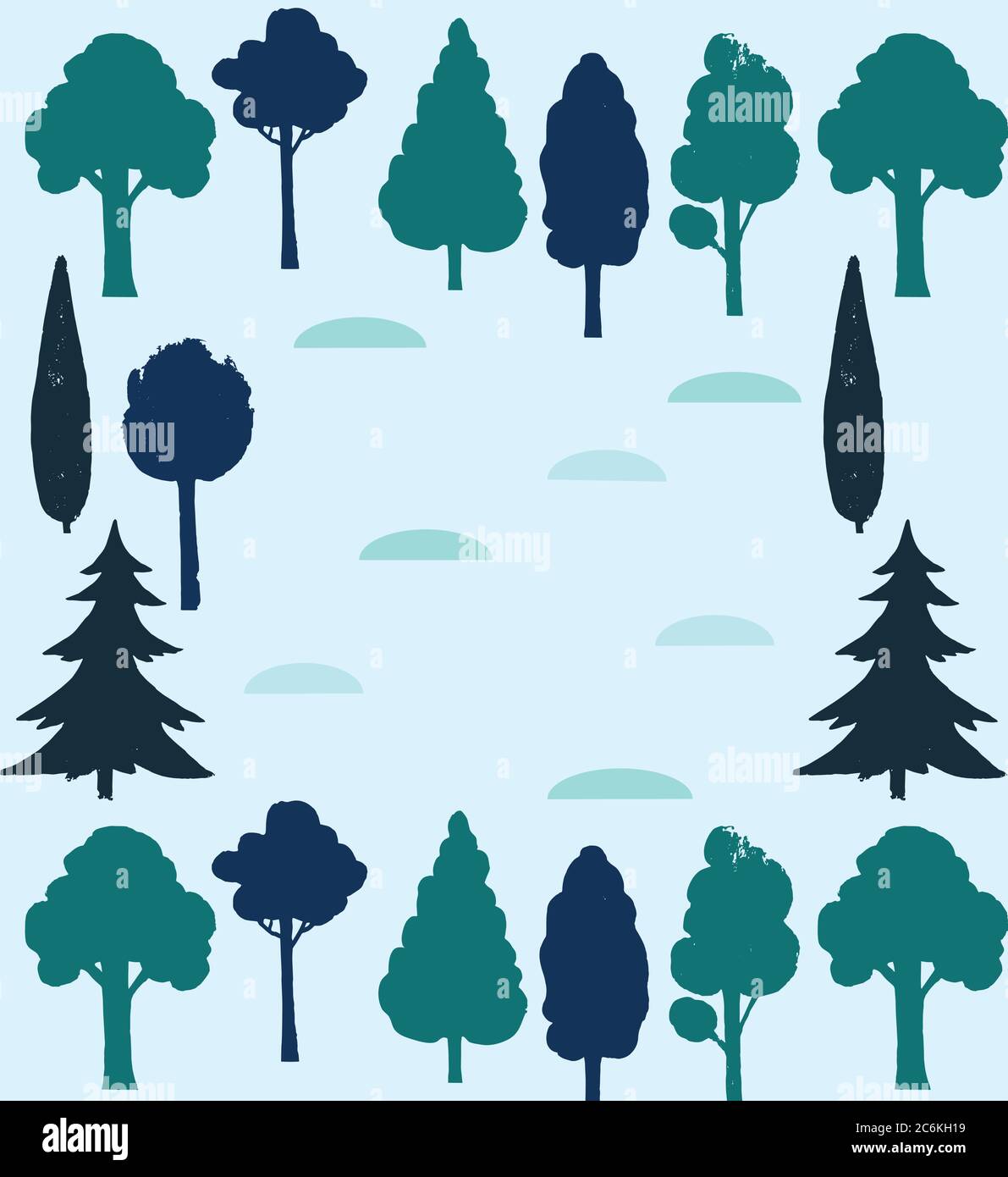 Vector background with winter forest elements Stock Vector Image & Art ...