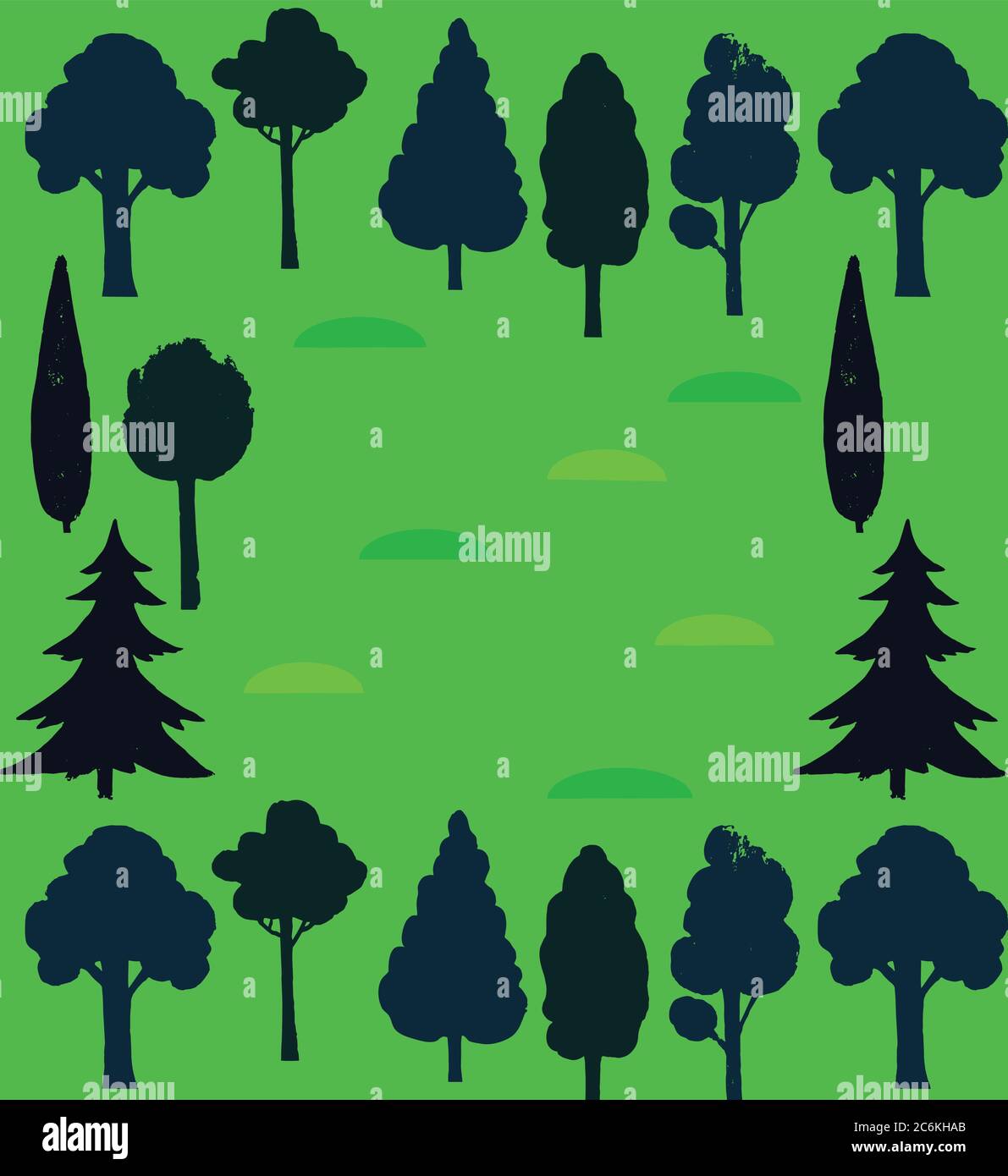 Vector background with summer forest elements Stock Vector Image & Art ...