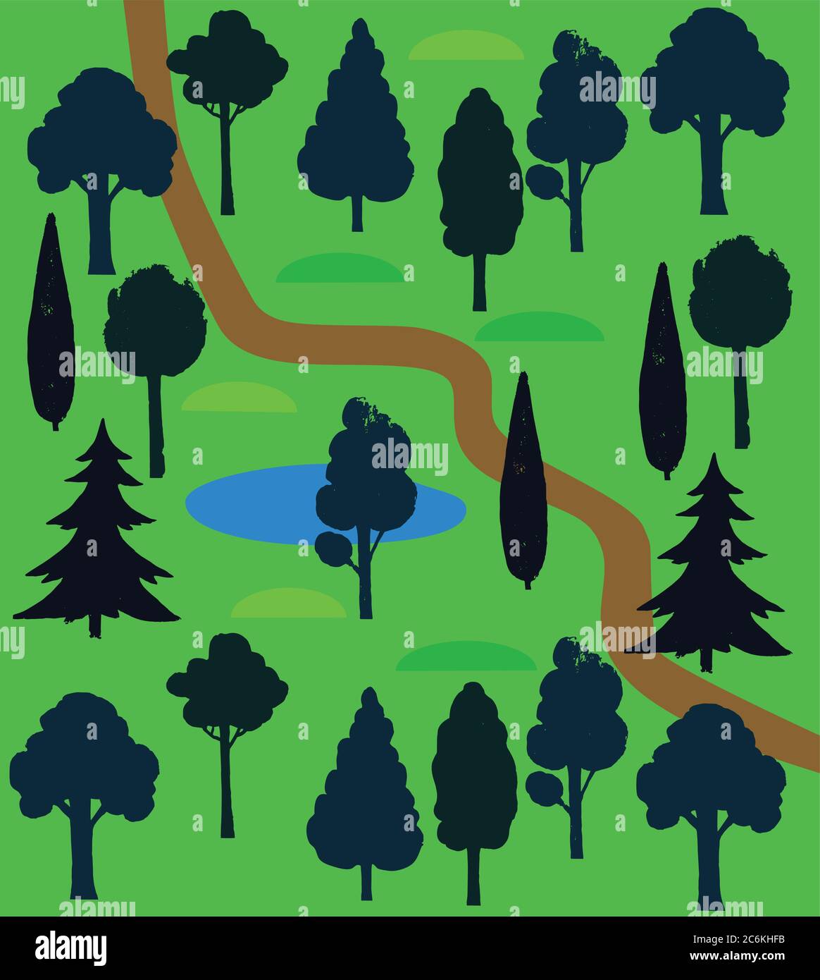 Vector background with summer forest elements Stock Vector Image & Art ...