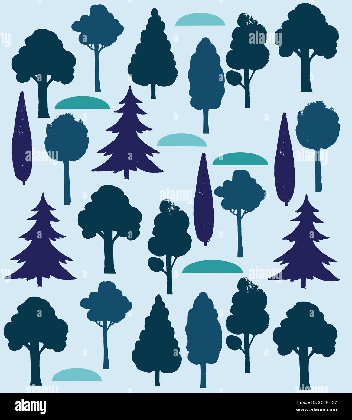 Vector background with winter forest elements Stock Vector Image & Art ...
