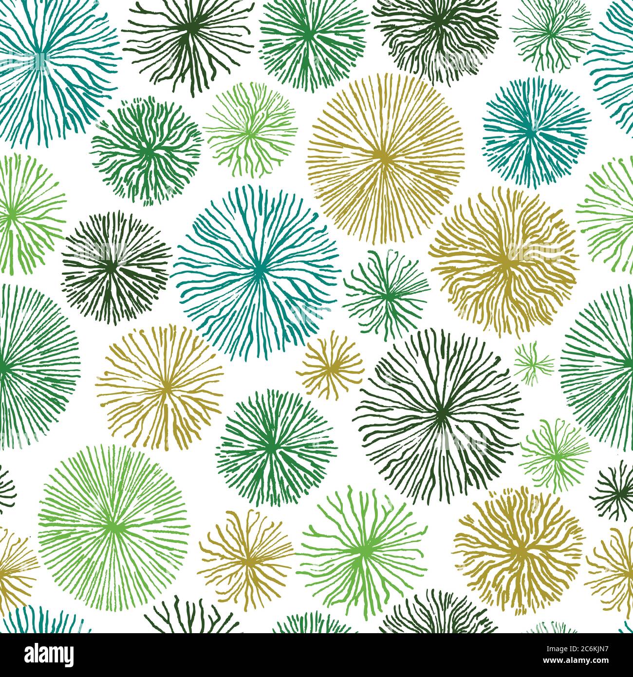 Seamless pattern with abstract floral structures and elements. Vector illustration. Stock Vector