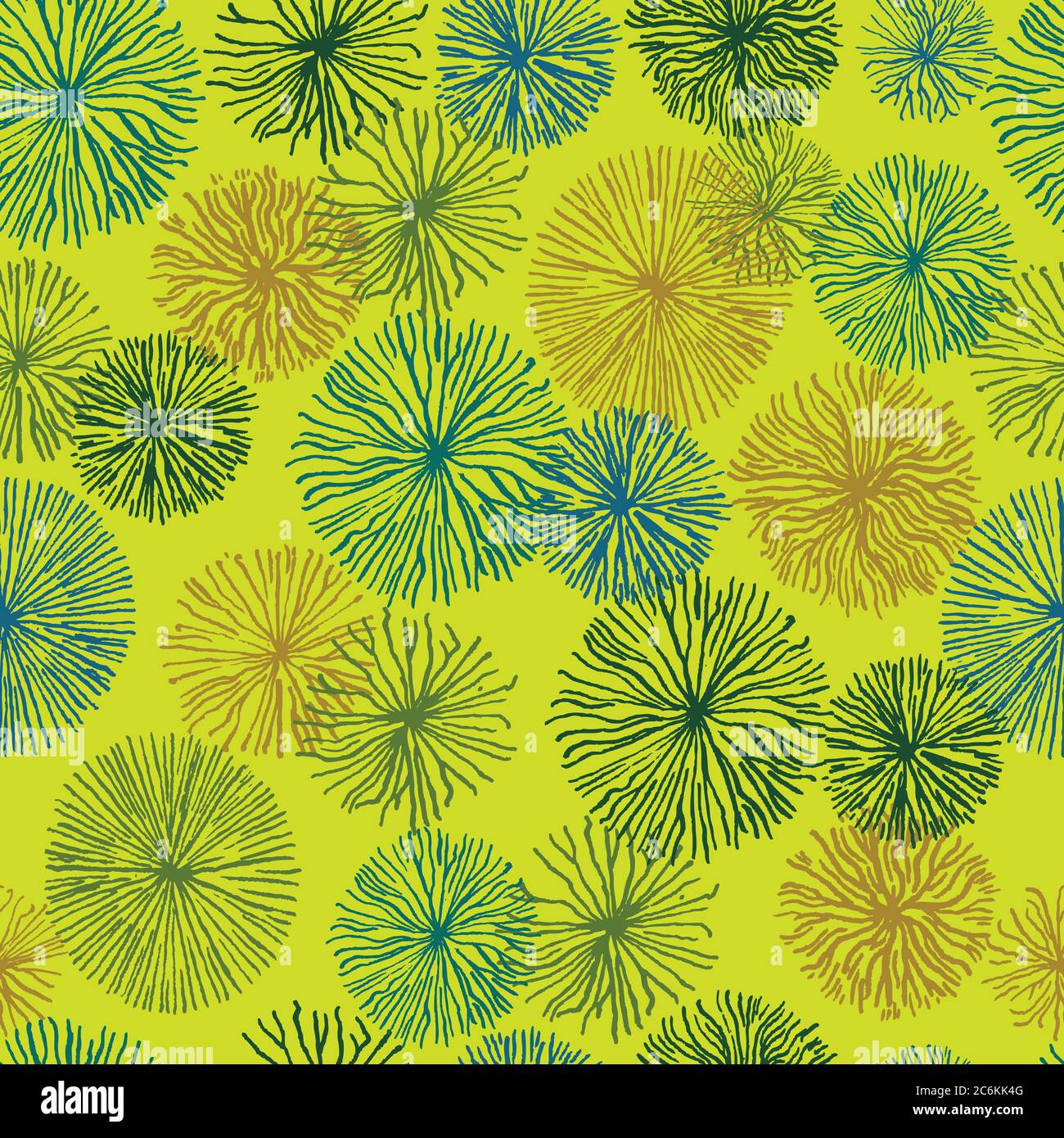 Seamless pattern with abstract floral structures and elements. Vector illustration. Stock Vector