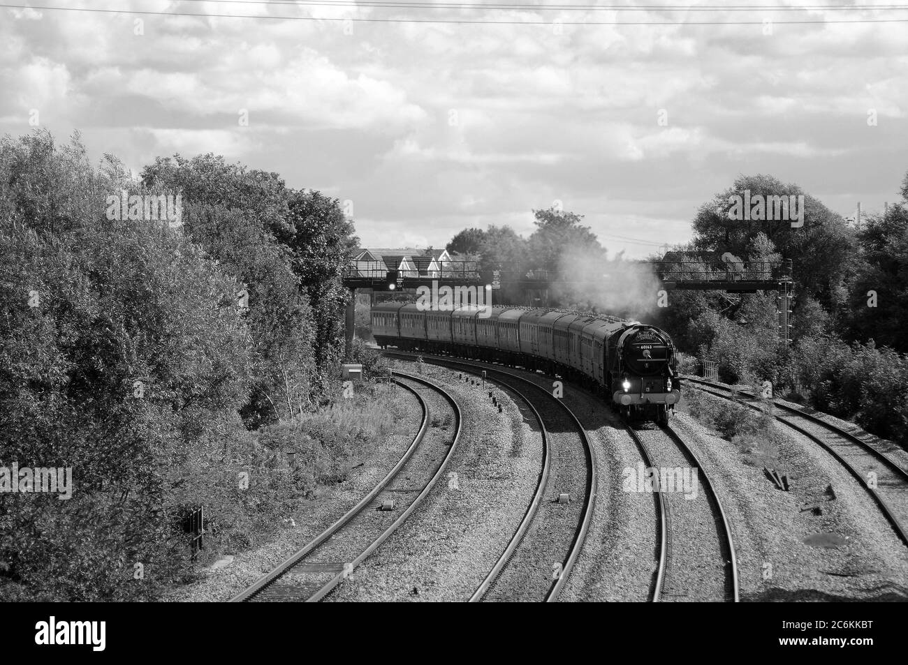 'Tornado' with a 'Cathedrals Express' for Cardiff at Magor. Stock Photo