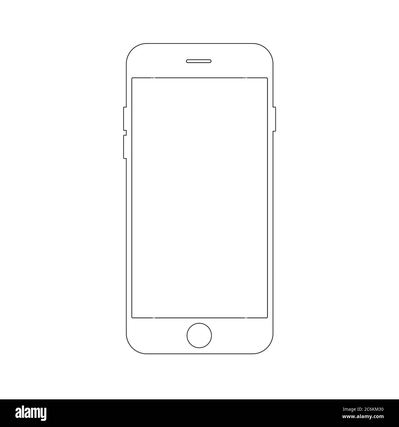 Outline drawing smartphone concept. Elegant thin line design Stock Vector